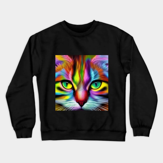 Rainbow Cat Crewneck Sweatshirt by Maison de Kitsch